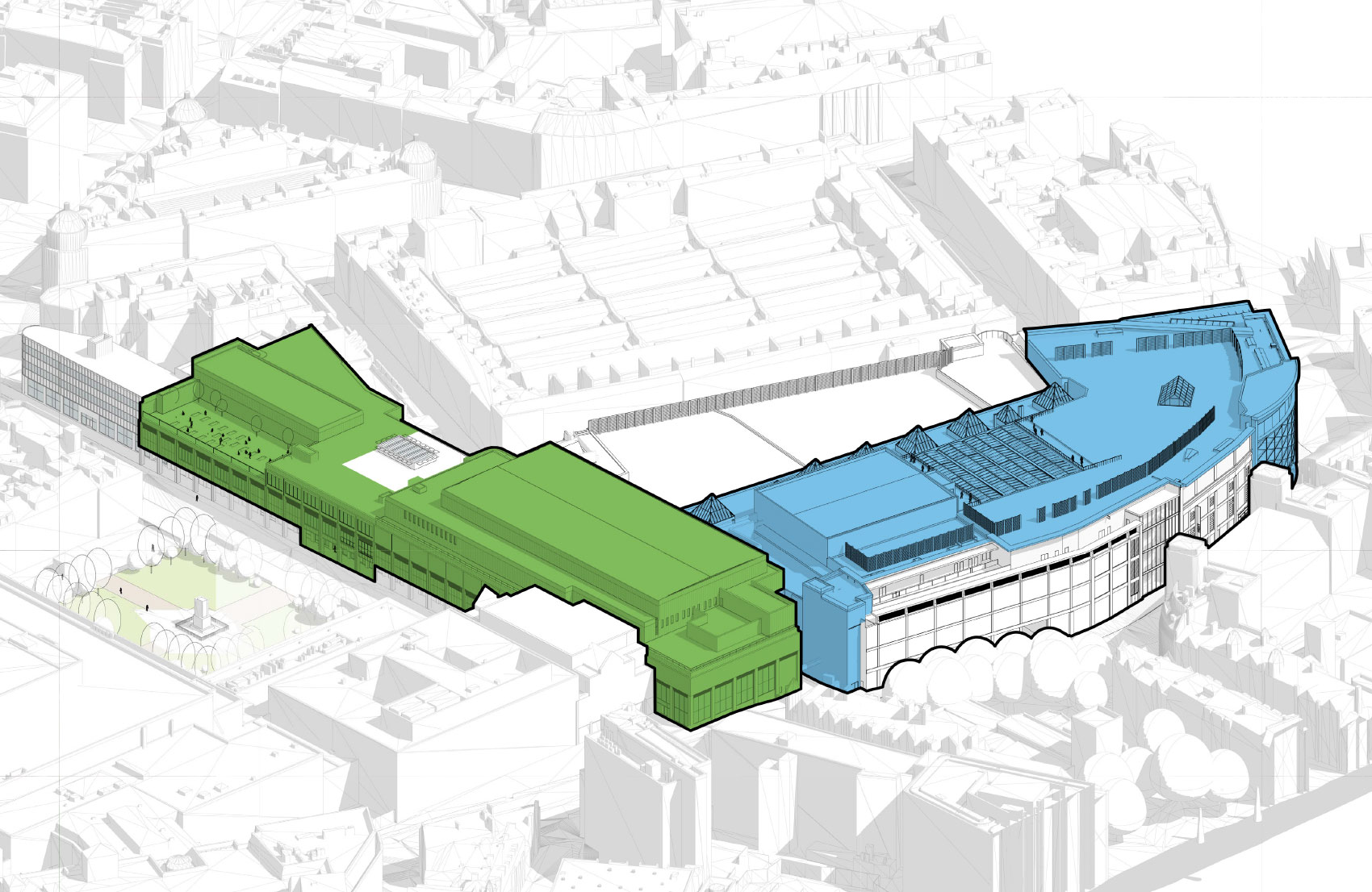 Visual of Building A and Building B